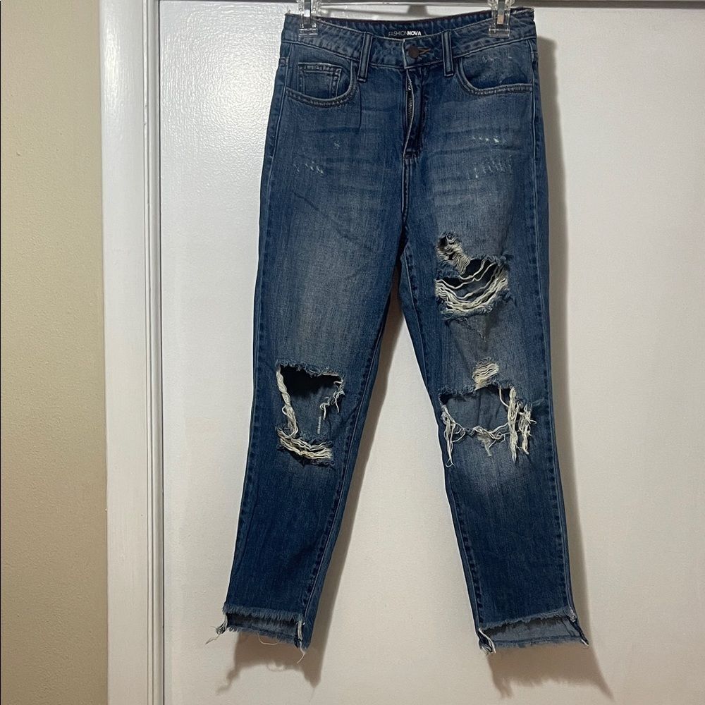 Passover, distressed ankle, warm jeans, size one